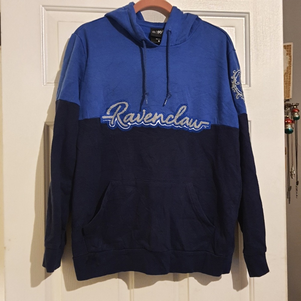 Wizarding World of Harry Potter Ravenclaw Hoodie Sweatshirt Size M Black & Blue